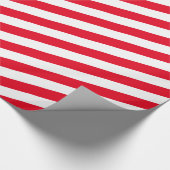 赤及び白のストライプ ラッピングペーパー (角)