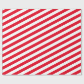 赤及び白のストライプ ラッピングペーパー (フラット)