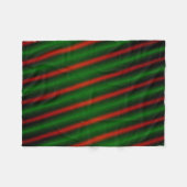 赤及び緑のストライプかラインフリースブランケット フリースブランケット (正面(横))