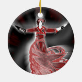 赤及び緑の姿の二重オーナメント セラミックオーナメント (裏面)