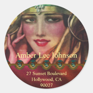 赤及び金ゴールドのアルクマールカシミール ラウンドシール