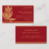 赤及び金ゴールドの名刺 名刺 (正面/裏面)