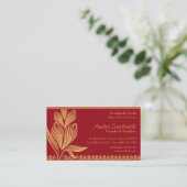 赤及び金ゴールドの名刺 名刺 (スタンド正面)