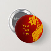 赤及び金ゴールドボタン 缶バッジ (正面&裏面)