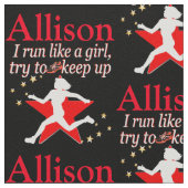 赤及び黒の飛パーソナライズされた跡星布 ファブリック (クローズアップ)