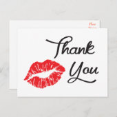 赤口紅キスありがとうはがき ポストカード (正面/裏面)