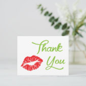 赤口紅キスありがとうはがき ポストカード (スタンド正面)