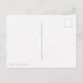 赤口紅フェミニンフローラファッションイラストレーション ポストカード (裏面)