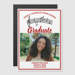 赤合唱写真高校卒業マグネットカード