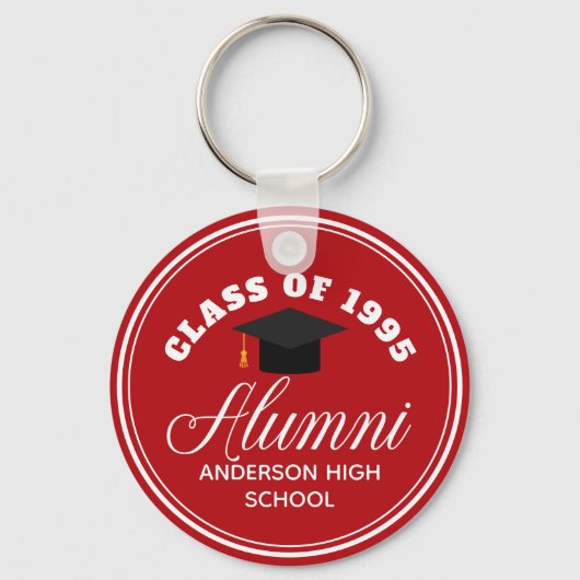 赤同窓生ハイスクール懇親会 パーソナライズされた キーホルダー (正面)