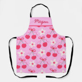 赤名門私立校風のい弓と花の名前のさくらんぼ エプロン (正面)