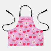 赤名門私立校風のい弓と花の名前のさくらんぼ エプロン (正面)