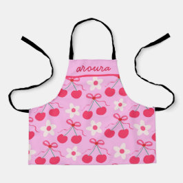 赤名門私立校風のい弓と花の名前のさくらんぼ エプロン