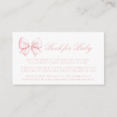 赤名門私立校風のちゃんシャワー用かわいいピンクの弓ブック エンクロージャーカード (正面)