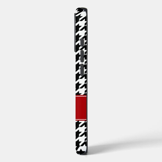 赤名門私立校風のと黒千鳥格子のパーソナライズされた Case-Mate iPhoneケース (裏面 / 左)