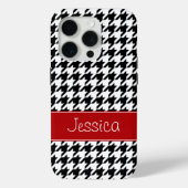 赤名門私立校風のと黒千鳥格子のパーソナライズされた Case-Mate iPhoneケース (裏面)