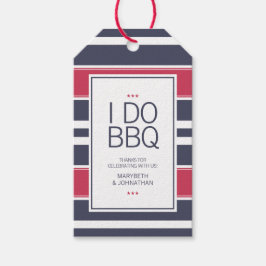 赤名門私立校風の白&青BBQありがとうギフトラベル ギフトタグ