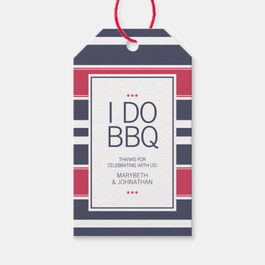 赤名門私立校風の白&青BBQありがとうギフトラベル ギフトタグ (正面)