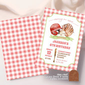 赤名門私立校風の野球スイングオン誕生日 招待状