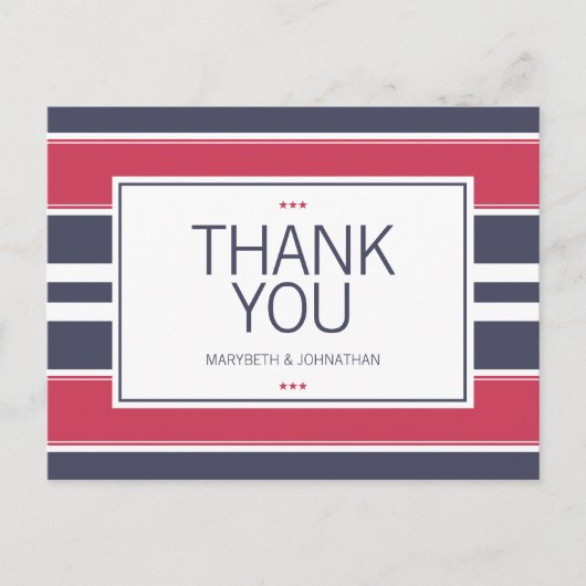 赤名門私立校風の・白・青ありがとうはがき ポストカード (正面)