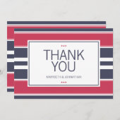 赤名門私立校風の、白、青のサンキューカード サンキューカード (正面/裏面)