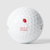 赤吸棒つきキャンデー付きバターカップ ゴルフボール (正面)