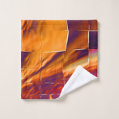 赤味がかったオレンジ色のティンフォイルの抽象芸術モザイクデザイン バスタオルセット (ウォッシュタオル)