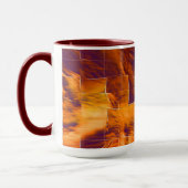 赤味がかったオレンジ色のティンフォイルの抽象芸術モザイクデザイン マグカップ (左)