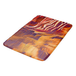 赤味がかった抽象芸術の金ゴールドの虹彩のモザイクスケッチ バスマット