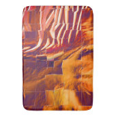 赤味がかった抽象芸術の金ゴールドの虹彩のモザイクスケッチ バスマット (正面縦)