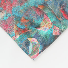 赤味がかった粗い壁の赤い桃とシアンの斑点 フリースブランケット