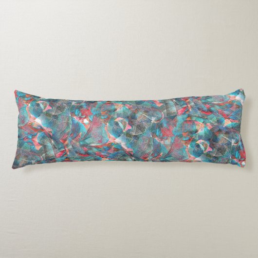 赤味がかった粗い壁の赤い桃とシアンの斑点 ボディピロー (正面)