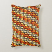 赤味とベージュのアラインを彫った長方形のピース アクセントクッション (正面(垂直))