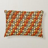 赤味とベージュのアラインを彫った長方形のピース アクセントクッション (裏面)