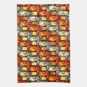 赤味とベージュのアラインを彫った長方形のピース キッチンタオル (縦)