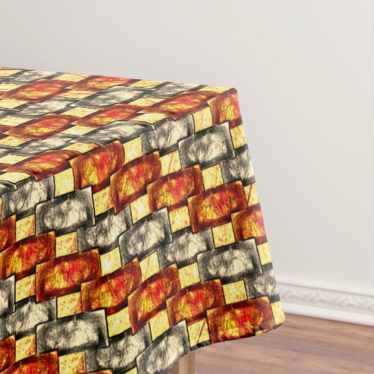 赤味とベージュのアラインを彫った長方形のピース テーブルクロス (インサイチュ)