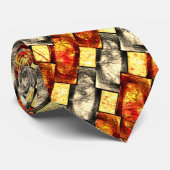 赤味とベージュのアラインを彫った長方形のピース ネクタイ (ロール)