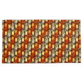 赤味とベージュのアラインを彫った長方形のピース 枕カバー (正面右)