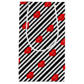 赤唇白黒ストライプの抱き枕 スモールペーパーバッグ (正面)