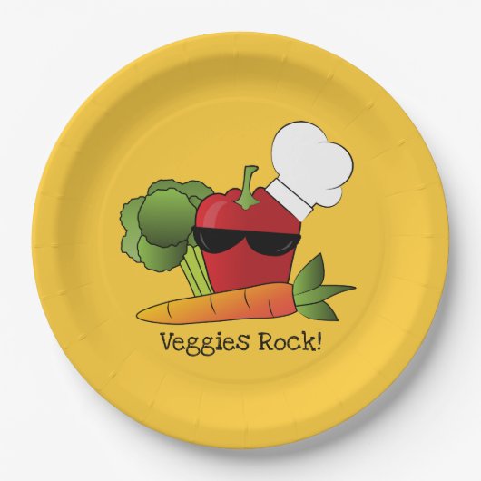 赤唐辛子おもしろい野菜 ペーパープレート (正面)