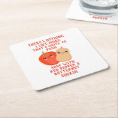 赤唐辛子とバターナッツカスカッシュ スクエアペーパーコースター (アングル)