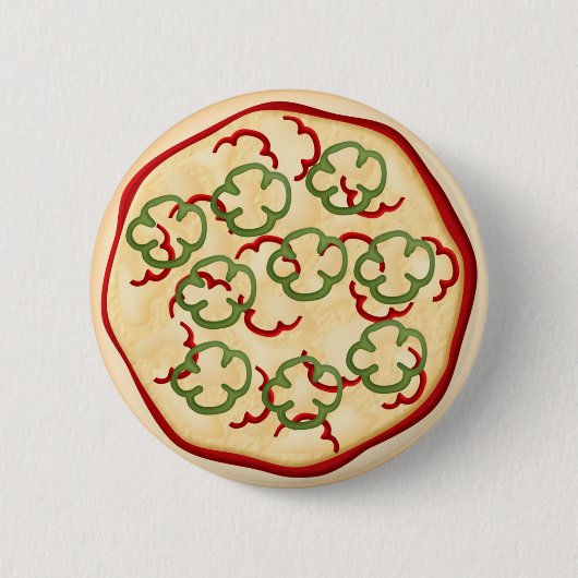 赤唐辛子と青唐辛子のピザ 缶バッジ (正面)