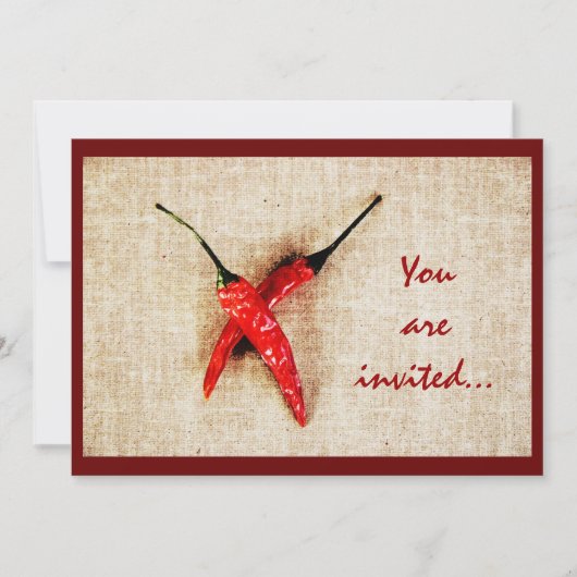 赤唐辛子のバーベキュー招待状 招待状 (正面)
