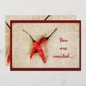 赤唐辛子のバーベキュー招待状 招待状 (正面/裏面)