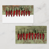 赤唐辛子のメキシコ木製の一見の座席表 プレイスカード (正面/裏面)