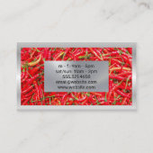 赤唐辛子の背景 |金属ナイフと要素 ロイヤリティカード (裏面)