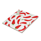 赤唐辛子オンホワイト タイル (側面)