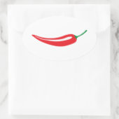 赤唐辛子オーバルステッカー 楕円形シール (バッグ)