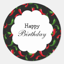 赤唐辛子ステッカー ラウンドシール