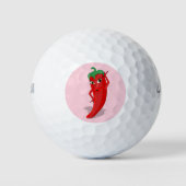 赤唐辛子ディーバパステルピンクのフェスタ ゴルフボール (正面)